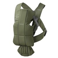 BabyBjorn - Marsupiu anatomic Mini, cu pozitii multiple de purtare, Dark Green, Tesatura, Culoare: Verde inchis  - ExclusivMAG.ro