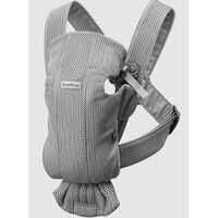 Babybjorn - Marsupiu anatomic Mini, cu multiple pozitii de purtare, Grey, 3D Mesh, Culoare: Gri  - ExclusivMAG.ro