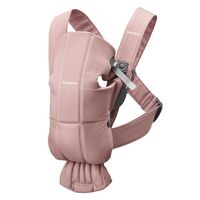BabyBjorn - Marsupiu anatomic Mini, cu pozitii multiple de purtare, Dusty Pink, Tesatura, Culoare: Roz  - ExclusivMAG.ro