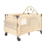 Patut pliabil cu doua nivele si masuta de infasat, 60x120 cm, Momi, Belove Plus -Beige, Culoare: Bej, Dimensiuni: 120x60  - ExclusivMAG.ro