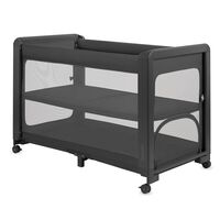Patut multifunctional, Lionelo, Patty, 5 in 1, 0- 36 luni, Co-sleeper, Tarc de joaca, Patut de calatorie, Gri  - ExclusivMAG.ro