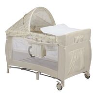 Patut pliant, Lionelo, Sven Plus, 120x60 cm, Cu doua nivele, Bej Latte, Culoare: Crem, Dimensiuni: 120x60  - ExclusivMAG.ro