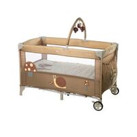 Patut pliant, Jane, Duo Level, Cu roti, Cu arcada cu jucarii, Geanta de transport, Cu doua nivele, Sesame, Culoare: Crem, Dimensiuni: 120x60  - ExclusivMAG.ro