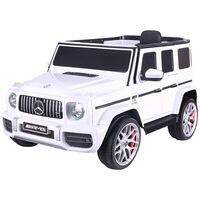 Masinuta electrica Chipolino SUV Mercedes AMG G63 cu scaun din piele si roti EVA white, Culoare: Alb, Capacitate acumulator: 12V  - ExclusivMAG.ro