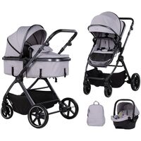 Carucior Chipolino Pearl 3 in 1 platinum, Culoare: Gri deschis, Model: 3 in 1  - ExclusivMAG.ro