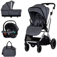 Carucior Chipolino Aurora 3 in 1 charcoal, Culoare: Gri, Model: 3 in 1  - ExclusivMAG.ro