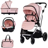 Carucior Chipolino Aurora 3 in 1 powder pink, Culoare: Roz, Model: 3 in 1  - ExclusivMAG.ro