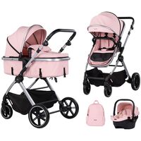 Carucior Chipolino Pearl 3 in 1 powder pink, Culoare: Roz, Model: 3 in 1  - ExclusivMAG.ro