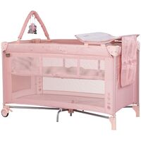 Patut pliabil Chipolino Luna - powder pink, Culoare: Roz, Dimensiuni: 120x60  - ExclusivMAG.ro