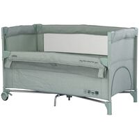 Patut pliabil Chipolino Relax matcha linen cu laterala culisanta, Culoare: Turcoaz, Dimensiuni: 120x60  - ExclusivMAG.ro