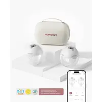 Pompa de san Momcozy Hands-free dubla M5 Smart Grey, control prin aplicatie, Culoare: Gri  - ExclusivMAG.ro