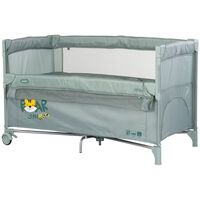 Patut pliabil Chipolino Relax Tiger matcha cu laterala culisanta, Culoare: Turcoaz, Dimensiuni: 120x60  - ExclusivMAG.ro