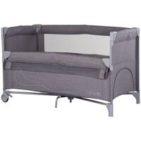 Patut pliabil Chipolino Relax charcoal linen cu laterala culisanta, Culoare: Gri, Dimensiuni: 120x60  - ExclusivMAG.ro