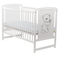 BabyNeeds - Patut din lemn Timmi 120x60 cm, Alb  - ExclusivMAG.ro