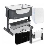 Lionelo - Patut 3 in 1 Co-Sleeper Timon, Pliabil, Dark Grey  - ExclusivMAG.ro