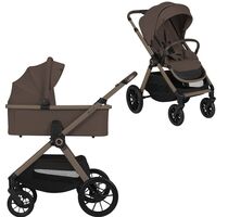 Carucior 2 in 1 Lionelo Layla, Pana la 22 kg - Beige Taupe, Culoare: Maro, Model: 2 in 1  - ExclusivMAG.ro