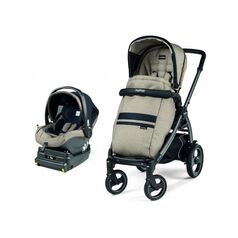 Carucior 2 in 1 Peg Perego Book 51 S Titania i-Size (baza i-size inclusa), Luxe Ecru, 0 - 22 kg, Culoare: Crem
