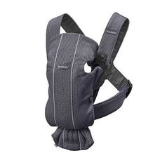 BabyBjorn - Marsupiu anatomic Mini, cu pozitii multiple de purtare – Anthracite, 3D Mesh, Culoare: Gri
