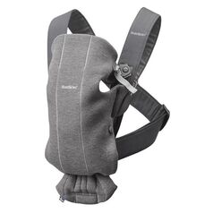 BabyBjorn - Marsupiu anatomic Mini, cu pozitii multiple de purtare – Dark Grey, 3D Jersey, Culoare: Gri