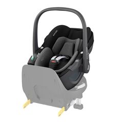 Scaun Auto I-Size Pebble 360 + Baza FamilyFix 360 Maxi-Cosi Essential Black, Culoare: Gri/Negru, Grupa: 0-13kg (0 luni - 12 luni)