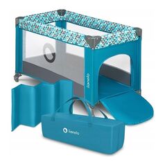 Lionelo - Patut pliant cu un nivel Stefi din Metal, Poliester, 120x60 cm, Turquoise, Culoare: Turquoise, Dimensiuni: 120x60