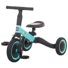 Tricicleta si bicicleta Chipolino Smarty 2 in 1 mint, Culoare: Turquoise