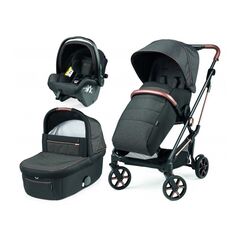 Carucior 3 in 1 Peg Perego Vivace, SLK, 0 - 22 kg, 500, Negru/Gri, Culoare: Gri/Negru
