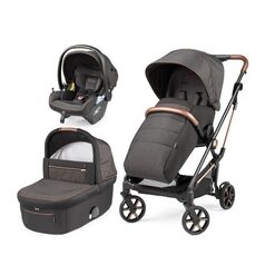 Carucior 3 in 1 Peg Perego Vivace, Lounge, 0 - 22 kg, 500, Negru/Gri, Culoare: Gri/Negru