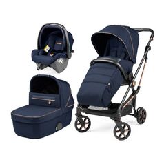 Carucior 3 in 1 Peg Perego Vivace, SLK, Pagoda, 0 - 22 kg, Blue Shine, Culoare: Albastru