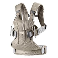 BabyBjorn - Marsupiu anatomic One Air - Greige, 3D Mesh, Culoare: Crem