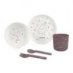 Set hranire copii Chick Miniland, Culoare: Mov