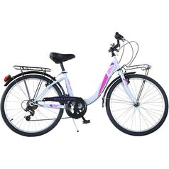 Bicicleta Dino Bikes 26' City Summertime alb, Culoare: Alb, Dimensiuni: 26 inch