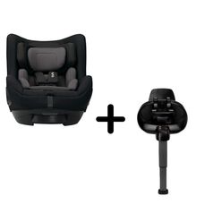 Nuna - Set Scaun auto rotativ i-Size TODL next Caviar, 40-105 cm + Baza isofix BASE next i-Size pentru TODL next, Culoare: Negru, Grupa: 0-18kg (0 luni - 4 ani)