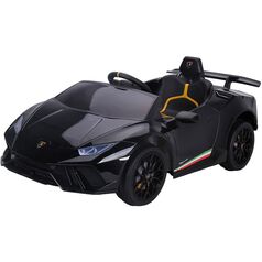 Masinuta electrica Chipolino Lamborghini Huracan black cu scaun din piele si roti EVA, Culoare: Negru, Capacitate acumulator: 12V