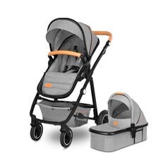 Lionelo - Carucior Amber 2 in 1, Pana la 22 kg, Gri deschis, Culoare: Gri deschis, Model: 2 in 1