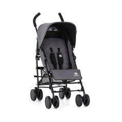 Petite&Mars - Carucior sport Musca, Cu spatar reglabil, Capotina XXL, Usor, 7.9 kg, 6 luni+, Gri, Culoare: Gri, Model: sport