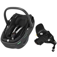 Scaun Auto I-Size Maxi-Cosi CORAL 360 + Baza Auto FAMILYFIX 360 PRO ESSENTIAL BLACK, Culoare: Negru, Grupa: 0-13kg (0 luni - 12 luni)