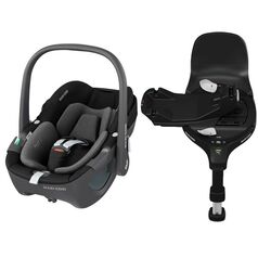 Scaun Auto I-Size Maxi-Cosi PEBBLE 360 + Baza Auto FAMILYFIX 360 PRO ESSENTIAL BLACK, Culoare: Negru, Grupa: 0-13kg (0 luni - 12 luni)