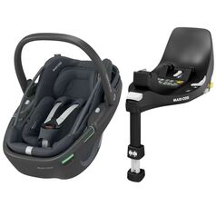 Scaun Auto I-Size Maxi-Cosi CORAL 360 BS + Baza Auto FAMILYFIX 360 ESSENTIAL GRAPHITE, Culoare: Gri/Negru, Grupa: 0-13kg (0 luni - 12 luni)
