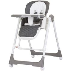 Scaun de masa Chipolino Milk Shake 2 in 1 granite, Culoare: Gri