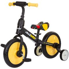 Bicicleta 2 in 1 Chipolino Max Bike yellow, Culoare: Galben