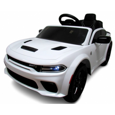 Masinuta electrica cu telecomanda, roti EVA, varsta 1-5 ani, putere 90W, 107x68x53 cm, DODGE SRT R-Sport - Alb, Culoare: Alb, Capacitate acumulator: 12V