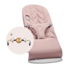 BabyBjorn - Balansoar Bliss Dusty Pink cu aspect delicat de petala, tesatura matlasata, cu bara de jucarii inclusa, Culoare: Roz