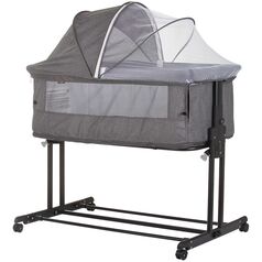 Patut co-sleeper si tarc Chipolino Zen granite, Culoare: Gri deschis, Dimensiuni: 90x50