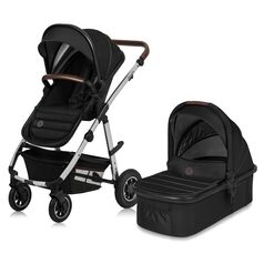Carucior 2 in 1, Lionelo, Amber, Pana la 22 kg, Negru/Gri, Culoare: Negru, Model: 2 in 1