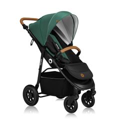 Carucior sport, Lionelo, Natt, De la nastere, Cu accesorii si capotina XXL reglabila, 0 - 22 kg, Verde, Culoare: Verde, Model: sport