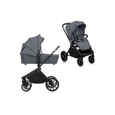 Carucior 2 in 1, Lionelo, Mika Plus, Pana la 22 kg, Gri, Culoare: Gri, Model: 2 in 1