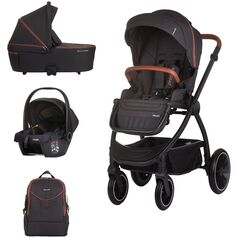 Carucior Chipolino Prestige 3 in 1 blackberry, Culoare: Negru, Model: 3 in 1