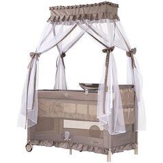 Patut pliabil Chipolino Palace Bear beige, Culoare: Bej, Dimensiuni: 140x70