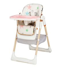 Scaun de masa Juju Eat&Fun, Pink Stars, Culoare: Roz